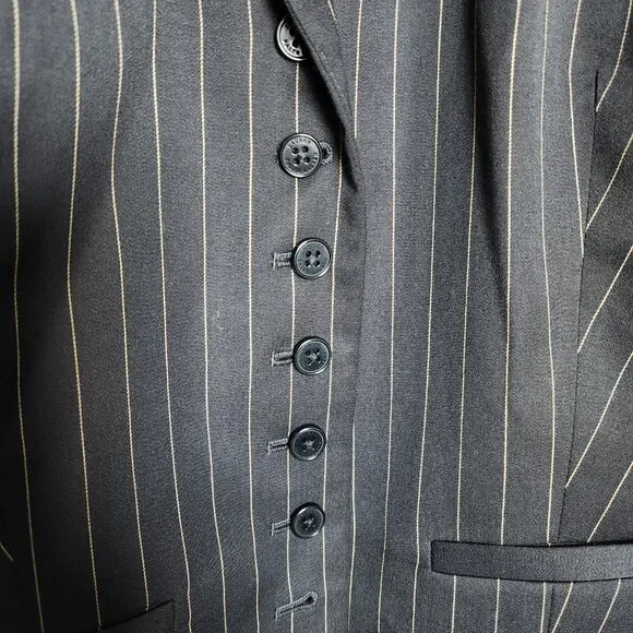 Lauren Ralph Lauren Women's Chocolate Brown Pin Stripe Vest Size Large - Picture 6 of 7